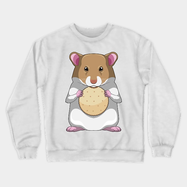 Hamster with Biscuit Crewneck Sweatshirt by Markus Schnabel